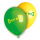 bio ECHT BIO Luftballons, gr&uuml;n und gelb  50St.